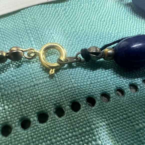 Vintage 1930s,Woman,Necklace+Polka Dot Earrings Style Blue Glass Bead.! - Picture 7 of 11